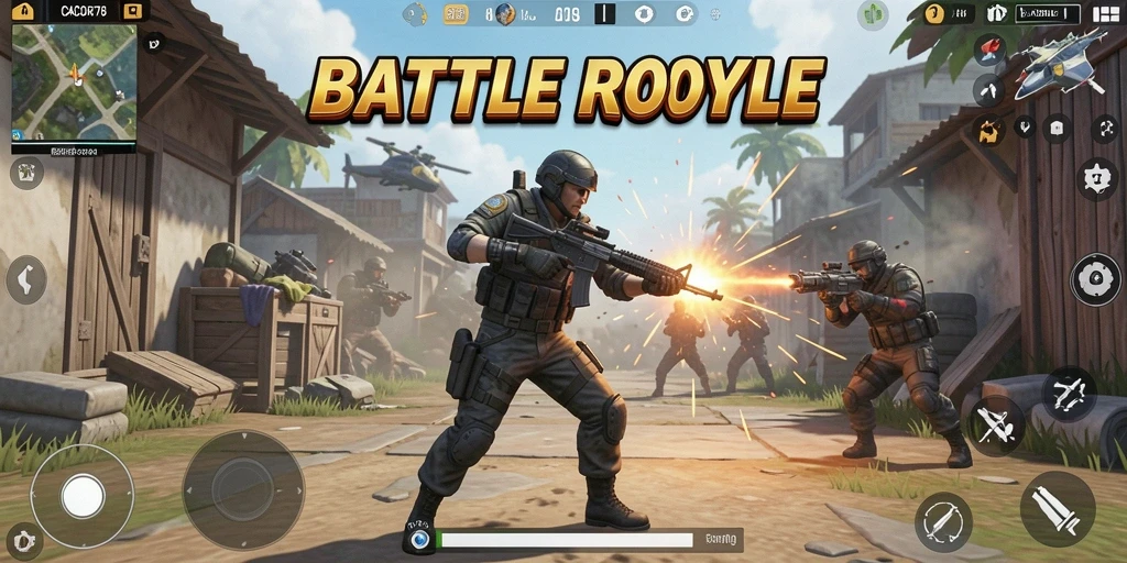 Tampilan gameplay CACOR78 yang mendebarkan dalam pertarungan Battle Royale.