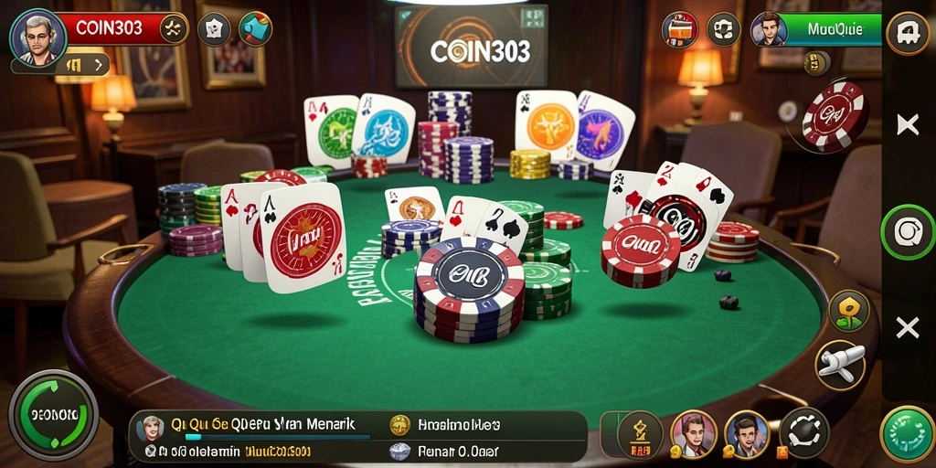 Tampilan gameplay menarik dari COIN303 dalam permainan QiuQiu.
