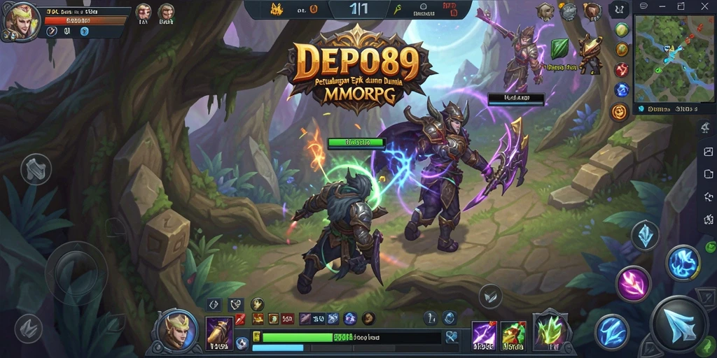 Gameplay DEPO89 yang seru dengan dunia MMORPG yang luas.