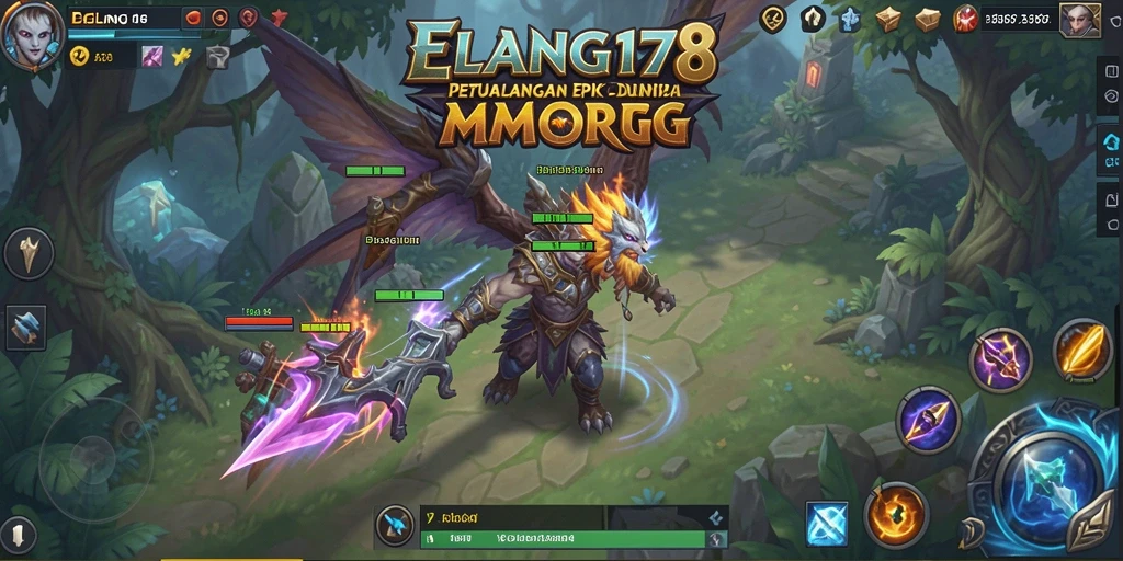 Tampilan dinamis dan menakjubkan dari gameplay ELANG178 MMORPG.