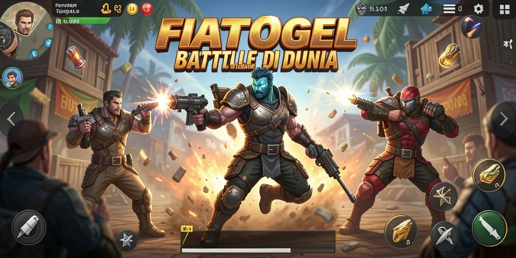 Tampilan gameplay menegangkan di arena Battle Royale FIATOGEL.