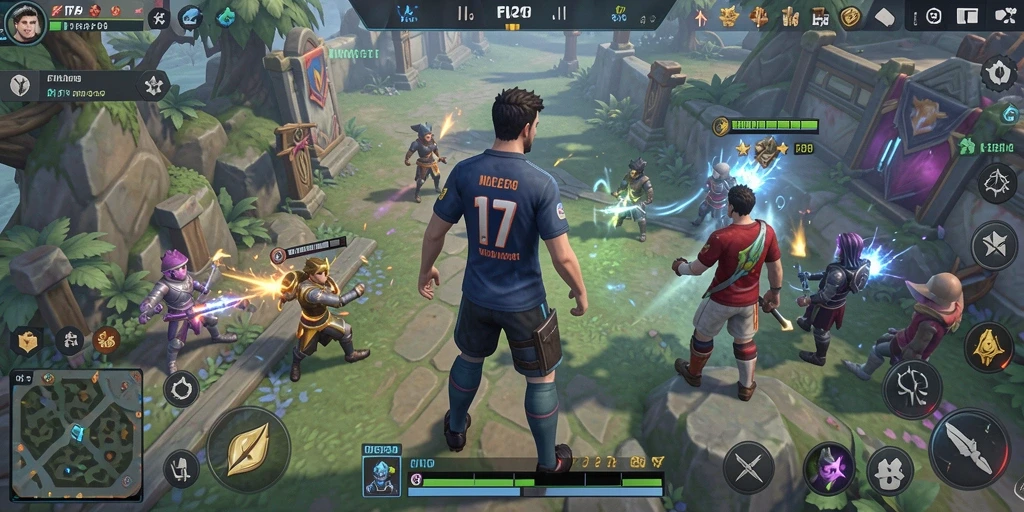Screenshot FIFA234 menunjukkan aksi seru dalam pertarungan MMORPG.