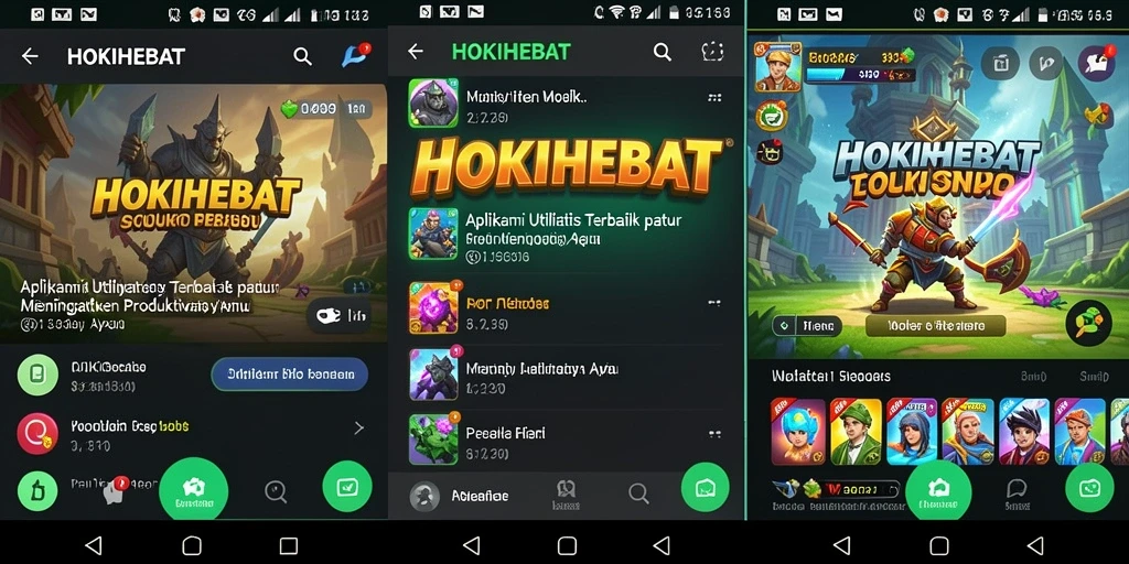 Tampilan antarmuka HOKIHEBAT yang sederhana dan fungsional.