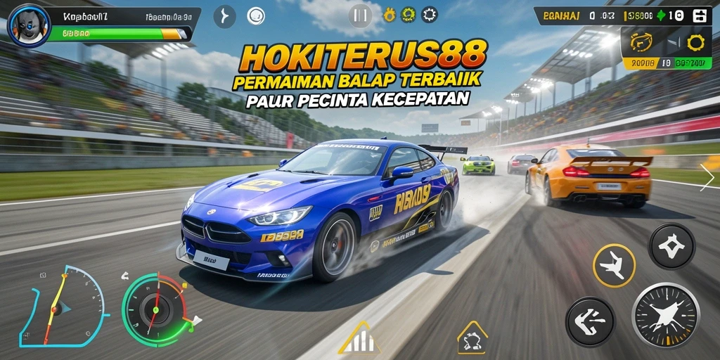 Tampilan menarik dari gameplay balap HOKITERUS88 yang seru.