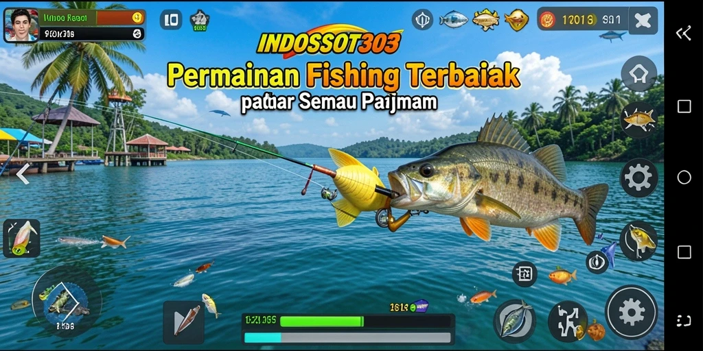 Gameplay INDOSLOT303 yang menegangkan saat memancing di laut.