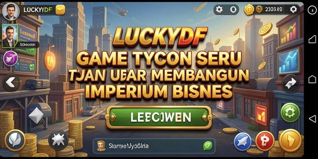 Tampilan gameplay LUCKYDF dengan elemen Bisnis yang menarik.