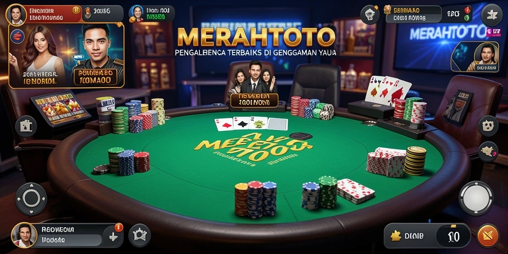 Tampilan menarik dari gameplay poker di MERAHTOTO.