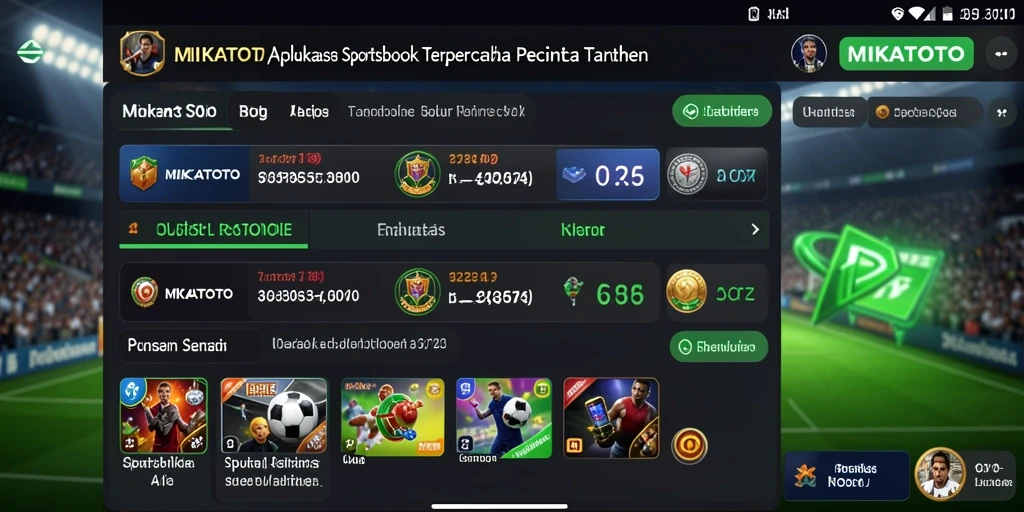Screenshot MIKATOTO menunjukkan antarmuka menarik untuk taruhan olahraga.