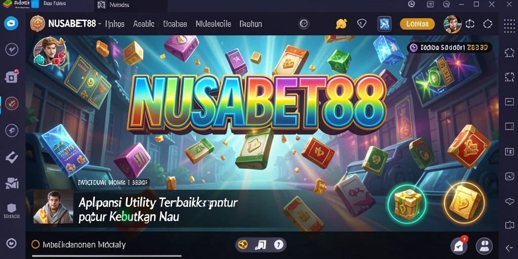 Tampilan utama aplikasi NUSABET88 dengan fitur-fitur Utility.