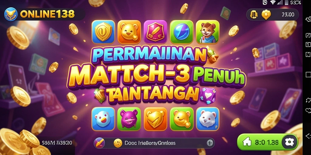Tampilan gameplay seru di ONLINE138 saat mencocokkan elemen.
