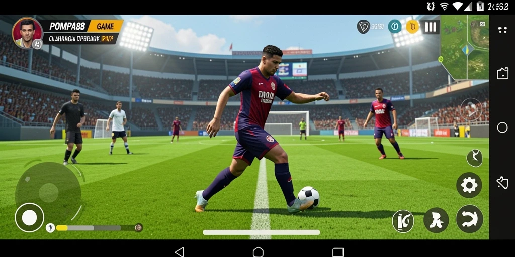 Tampilan gameplay POMPA88 dengan aksi olahraga yang seru.