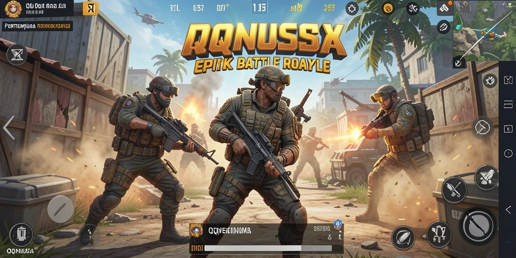 Tampilkan aksi menegangkan dalam permainan Battle Royale QQNUSA.