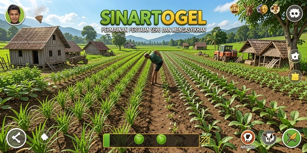 Tangkapan layar gameplay SINARTOGEL dengan aktivitas bertani yang seru.