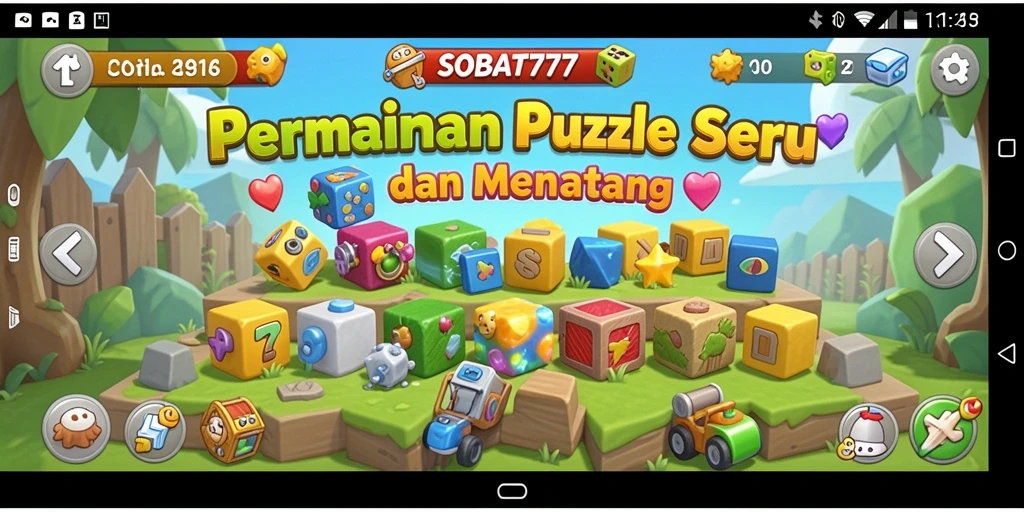 Screenshot utama SOBAT777 menampilkan gameplay Puzzle yang menarik.
