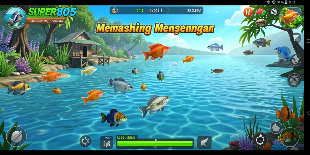 Tampilan gameplay memancing yang memukau di SUPER805.